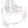 vidaXL Patio Chairs - 2 Piece Poly Rattan Garden Seating - Brown with Cream White Cushions - 3 of 4