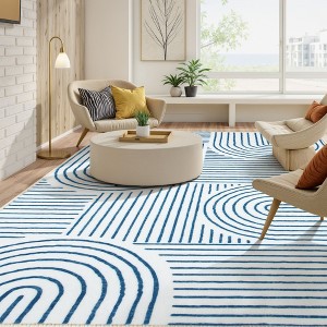 Lahome Abstract Washable Rugs Non Slip Soft Living Room Rugs Ultra-Thin Rainbow Bedroom Rug Non Skid Rug Backing Accent Carpet for Room Office - 1 of 4