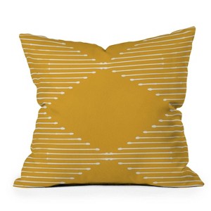 16"x16" Summer Sun Home Art Geo Square Throw Pillow Yellow - Deny Designs - 1 of 4