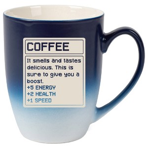 100 North Video Game 10 Ounce Navy Blue and White Two Toned Ombre, Comfortably Fits Your Hands, Ceramic Tea Coffee Cup Mug, Coffee. It Smells and - 1 of 1