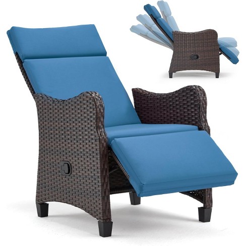 EROMMY Outdoor Recliner Chair for Patio,Blue - image 1 of 4