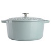 Spice by Tia Mowry Savory Saffron 6Qt Cast Iron Dutch Oven w/Embossed Lid - Aqua Blue, 6-Quart - 2 of 4