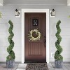 Artificial Boxwood Spiral Topiary Trees, 2 Pcs Outdoor Faux Plants with Insect Decoration, Evergreen Artificial Plants Outdoor for Decorative - 2 of 4