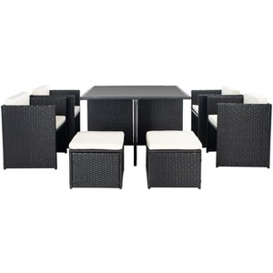Klena 9 Pc Dining Set - Outdoor - PAT9024 - Black/Beige - Safavieh - 1 of 4