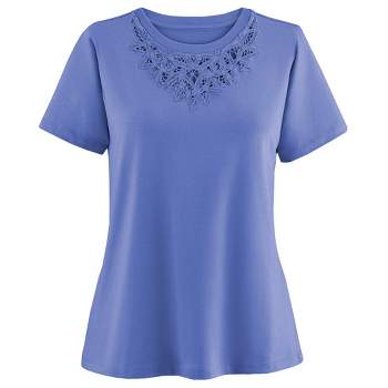 Collections Etc Beautiful Lace  Trim Tee
