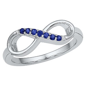 Created Blue Sapphire Prong Set Infinity Ring in Sterling Silver (8.50), Women