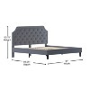 Merrick Lane Platform Bed with Slatted Support Contemporary Tufted Upholstery with Accent Nail Trim - 4 of 4