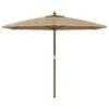 vidaXL Garden Parasol Taupe Polyester 94.5 in high Height-Adjustable - 3 of 4