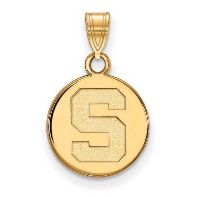 Black Bow Jewelry 14k Yellow Gold Michigan State Spartans NCAA Small Pendant