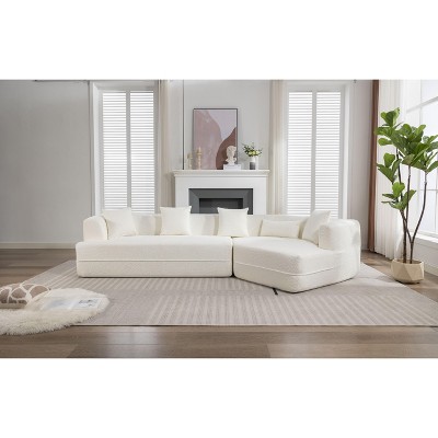 NicBex Couches for Living Room Modular Sofa Modern Minimalist Anti-wrinkle Fabric Upholstered Free Combination Sofa Couch with 2 Pillows