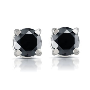 Pompeii3 White Gold 1/2ct Round Cut Black Diamond Studs 14k - 1 of 3