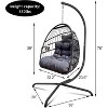 CAVINAS 350lbs Egg Swing Chair with Guardrail&Stand,Wicker Rattan Hanging Chair Indoor and Outdoor,Patio Hammock Chair for Balcony&Garden - 4 of 4