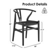 Kumasinova 17.7" Wishbone Dining Chair Set of 2,Mid-Century Modern Kitchen Chairs,Solid Wood Accent Armless Chairs for Kitchen&Dining Room - 3 of 4