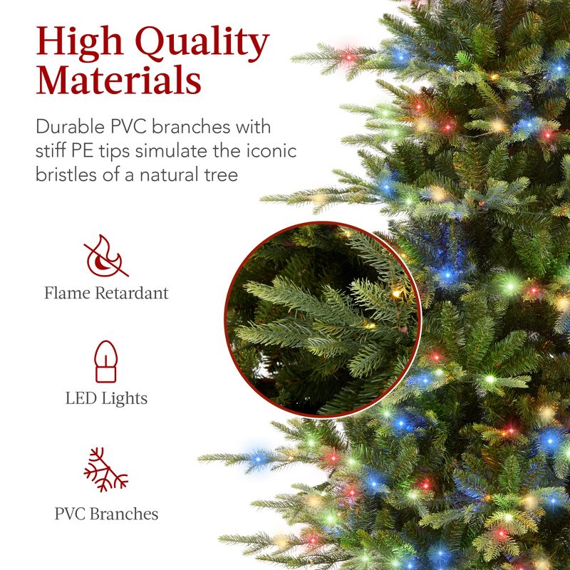 Best Choice Products Pre-Lit Artificial Aspen Noble Fir Christmas Tree w/ Branch Tips, LED Lights, 4 of 11