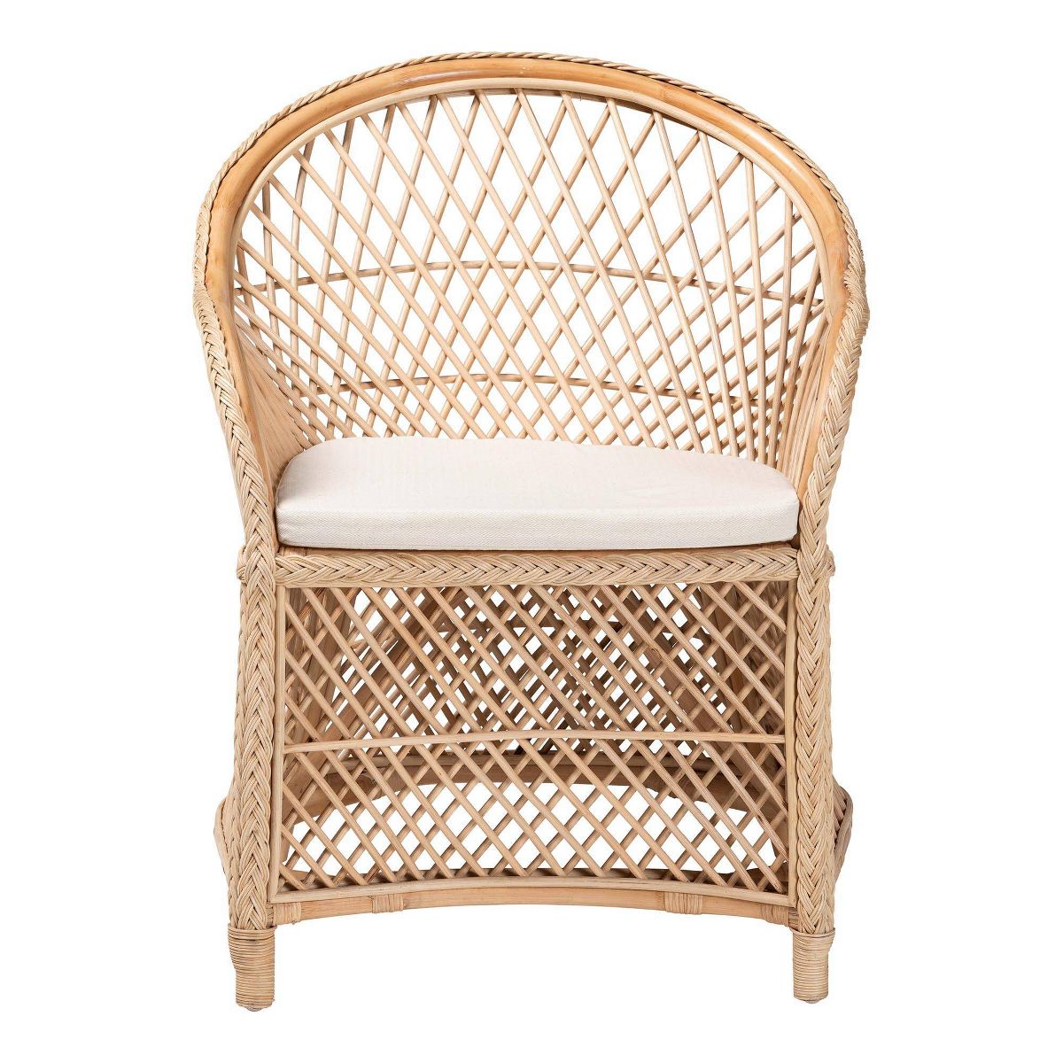 bali & pari Casilda Braided Rattan Arm Chair Natural - thumbnail 6