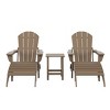 WestinTrends Malibu HDPE Outdoor Patio Folding Poly Adirondack Chairs with Ottomans and Side Table (5-Piece Conversation Set) - 3 of 4