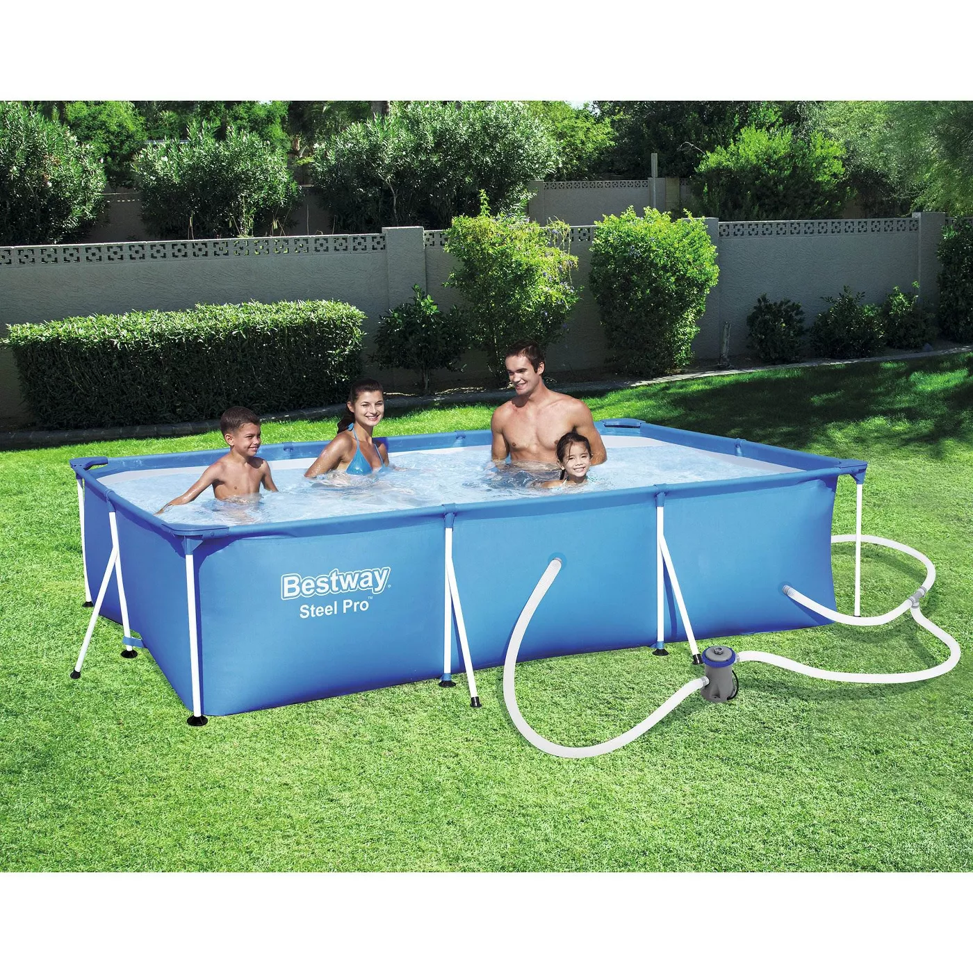 Bestway Steel Pro 9.8ft x 5.6ft x 26in Above Ground Swimming Pool Set with Pump - image 2 of 6