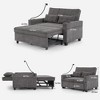 LOVMOR Single/Two Pull Out Sleeper Chair Bed, Convertible Futon Sofa Chair Bed, Sofa Couch Bed with USB Ports, Pillow, Cup Holders, Side Pockets - 2 of 4