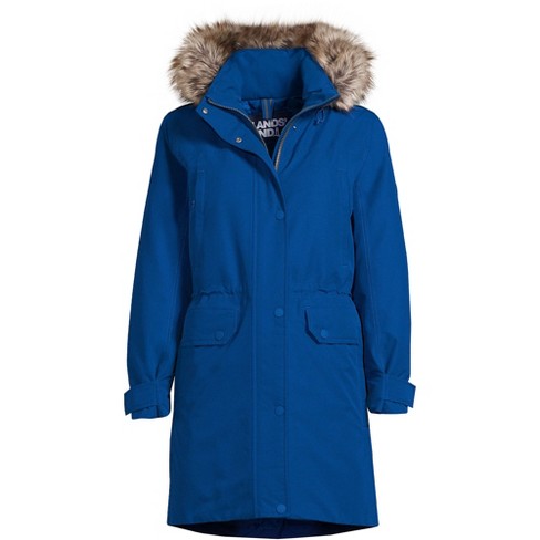 Lands' End Women's Insulated Cozy Fleece Lined Winter Coat - Medium -  Evening Blue : Target