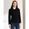 INSPIRE CHIC Women's Peter Pan Collar Double Breasted Long Sleeve Short Peacoat - 2 of 4