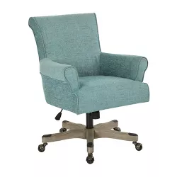 Megan Office Chair with Gray Wash Wood Turquoise - OSP Home Furnishings