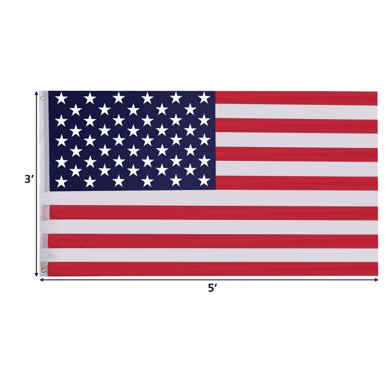 Costway 3' x 5' FT USA US U.S. American Flag Polyester Stars Brass Grommets, 2 of 8