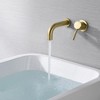 Sumerain Wall Mount Bathtub Faucet Tub Filler with  Brass Rough-in Valve, Brushed Gold Single Handle - 2 of 4