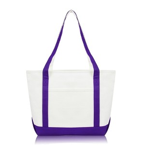 Dalix Daily Shoulder Tote Bag Premium Cotton - 1 of 4