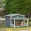 UbMelt Medium Dog House Outdoor & Indoor Use WaterProof Wood Dog Crate with Porch and 2 Doors,Sturdy&Durable - 4 of 4
