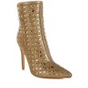 Frostin Pointed Toe Rhinestones Stiletto Boots - 2 of 4