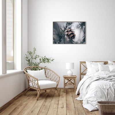 Nathan Larson Pinecone Macro Canvas Print in Gray Frame