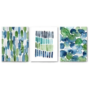 Americanflat Modern Beach Glass Abstract by Lisa Nohren Triptych Wall Art - Set of 3 Canvas Prints