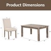 7 Pieces Wooden Dining Table Set Rustic Rectangle Table and Upholstered Chair for Kitchen, Restaurant-Morden Fort - image 4 of 4