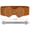 Allegra K Women Bowtie Ornament Press Stud Button Elastic Waist Cinch Belt Brown One Size 1 Pc - 3 of 4