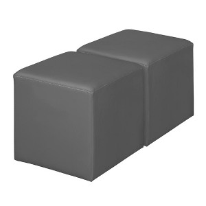 Regency,Jean Square Vinyl Ottoman (Set of 2) - 1 of 3