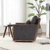 Swivel Accent Chair Round Barrel Armchair Upholstered Living Room Chair Corduroy Reading Chair Single Sofa Chair for Bedroom Apartment Office - 3 of 4