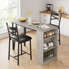 Whizmax 3-Piece 36in Wooden Counter Height Dining Table Set for Kitchen, Dining Room w/Storage Shelves, Metal Frame, 2 Barstools - 2 of 4