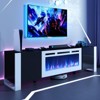 AOXUN Fireplace TV Stand with 36" Fireplace, 70" Modern Entertainment Center LED Lights, Adjustable Legs TV Console Cabinet for TVs Up to 80", Black - 4 of 4