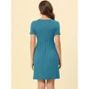 cheibear Women's Deep V Neck Short Sleeve Soft Stretchy Pajama Dress - 3 of 4