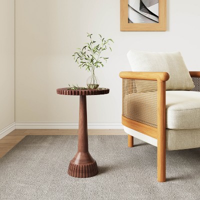 HDZNVF Mango Wood Round End Table