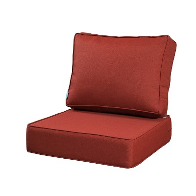 ARTPLAN Deep Seat Outdoor Cushion,Set 24"x24"x6" ,18x24" Bench Outdoor Chair Cushions, Polyester Fill Back for Patio Furniture ,Square