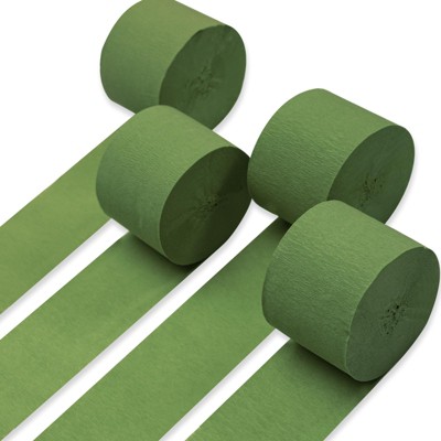 PartyWoo Crepe Paper Streamers Kiwi Green 4 Rolls 328 ft 1.8 in x 82 Ft Roll