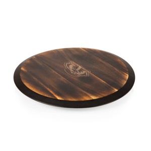 NCAA Wisconsin Badgers Fire Acacia Wood Lazy Susan Serving Tray - 1 of 3