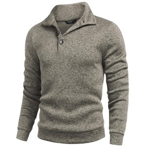 COOFANDY Men's Casual Slim Fit Pullover Sweater Knitted Thermal Sweatshirt - 1 of 4