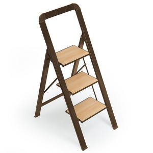 3 Step Ladder Folding Step Stool for Adults with Wide Anti-Slip Pedal - 1 of 4