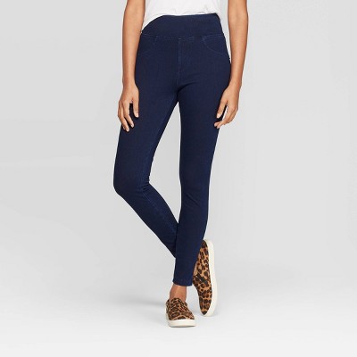 womens blue jeggings