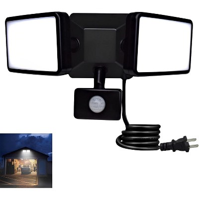 Runesay LED Motion Sensor Flood Light Outdoor-20W Pir Sensitive Security Lights Wall Fixture Lamps Waterproof Floodlight with Plug in