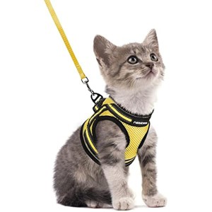 rabbitgoo Cat Harness and Leash Set for Walking Escape Proof, Adjustable Soft Kittens Vest with Reflective  Bright Yellow, S - 1 of 1