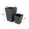 AndMakers CATLEZA Set of 2, Smart Self-Watering Square Eco-Friendly Planters for Indoor and Outdoor - Hand-Woven Wicker - image 2 of 4