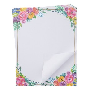 Pipilo Press 100 Sheets Floral Stationary Paper For Party Invitations, Cards, Thank You Notes, 8.5X11 In - 1 of 4